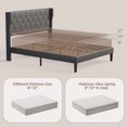 thumbnail image 6 of Noelse 3-Piece Bedroom Furniture Set, Queen Size Bed Frame with Upholstered Headboard & 2 Nightstands, Under Bed Storage, Noise-Free, Gray and Black, 6 of 17
