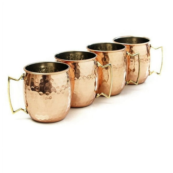 Hammered Copper Moscow Mule 16-ounce Mug (Set of 4)