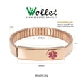 thumbnail image 4 of Wollet Stainless Steel Medical Alert Bracelet for WoMen, 6.9 Inch, Rose Gold, Engraved Adrenal Insufficiency, 4 of 8