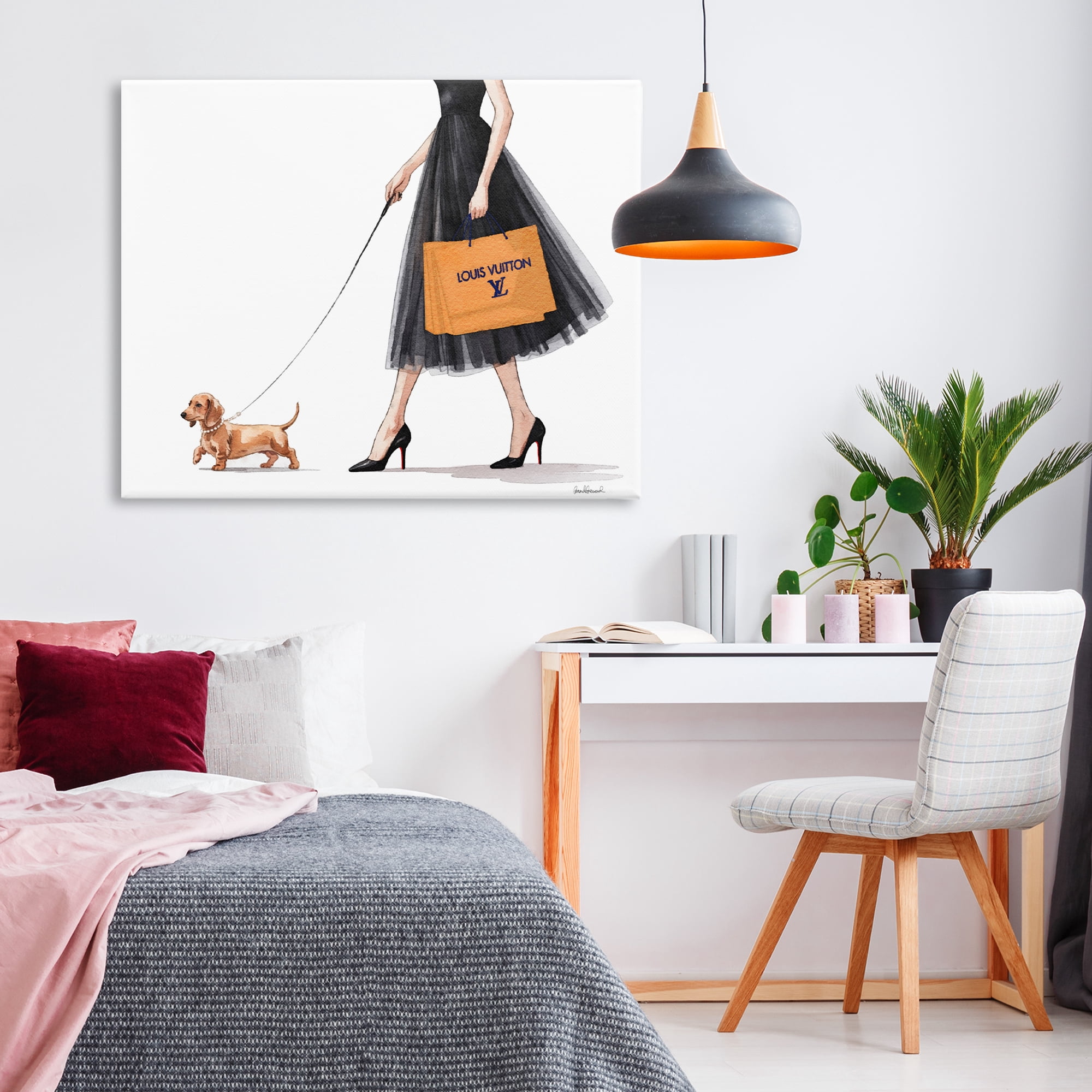 Stupell Industries Fashionable Dog Walking Canvas Wall Art, design by Amanda Greenwood