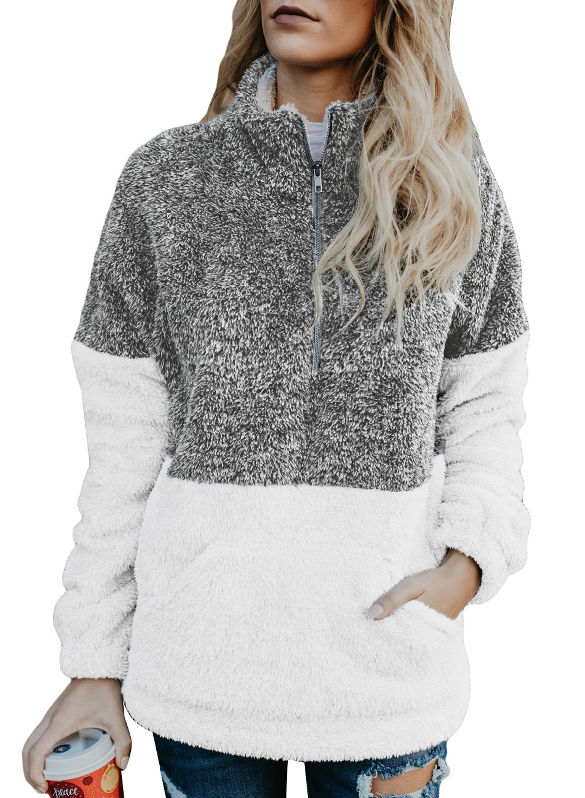 Sidefeel Womens Fleece Plush Pullover 