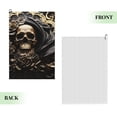 thumbnail image 2 of Logiee Gold Rose Skull Print Golf Towels,16" x 24" Portable Golf Towel for Golf Bag with Carabiner Clip to Quickly Remove Sand,Mud and Sweat, 2 of 8
