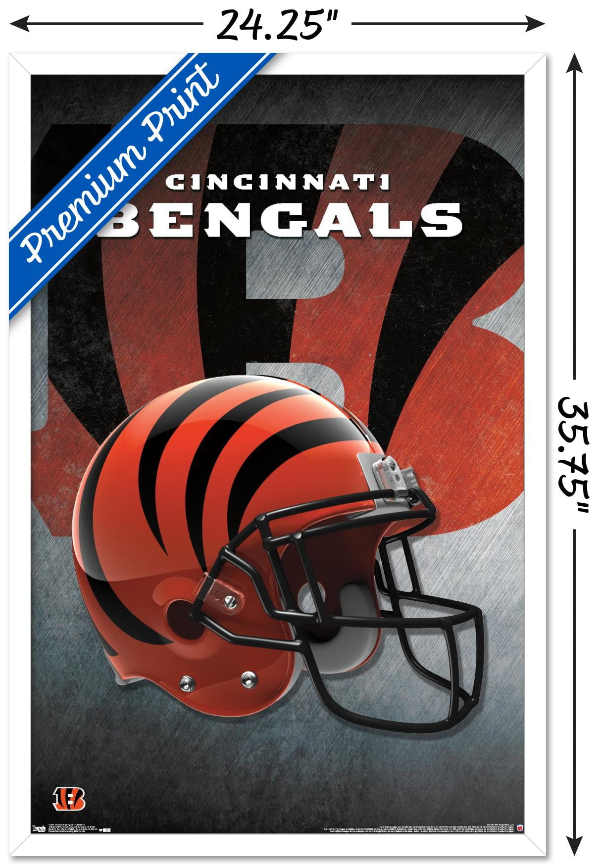 Cincinnati Bengals Official NFL Football Premium Felt 17x26 Wall