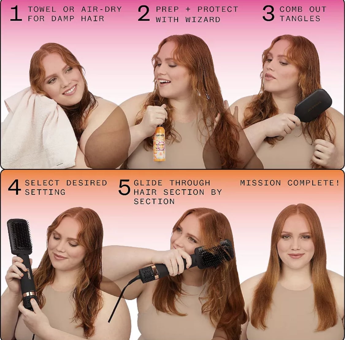 Amika Double Agent 2-in-1 Straightening Blow Dryer Brush