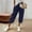Navy, variant on Workout Capris Seamless Women’s Elastic Waist Capris Loose Drawstring Daily Casual Trousers with Pockets Summer Versatile Cropped Pants ,Blue,S