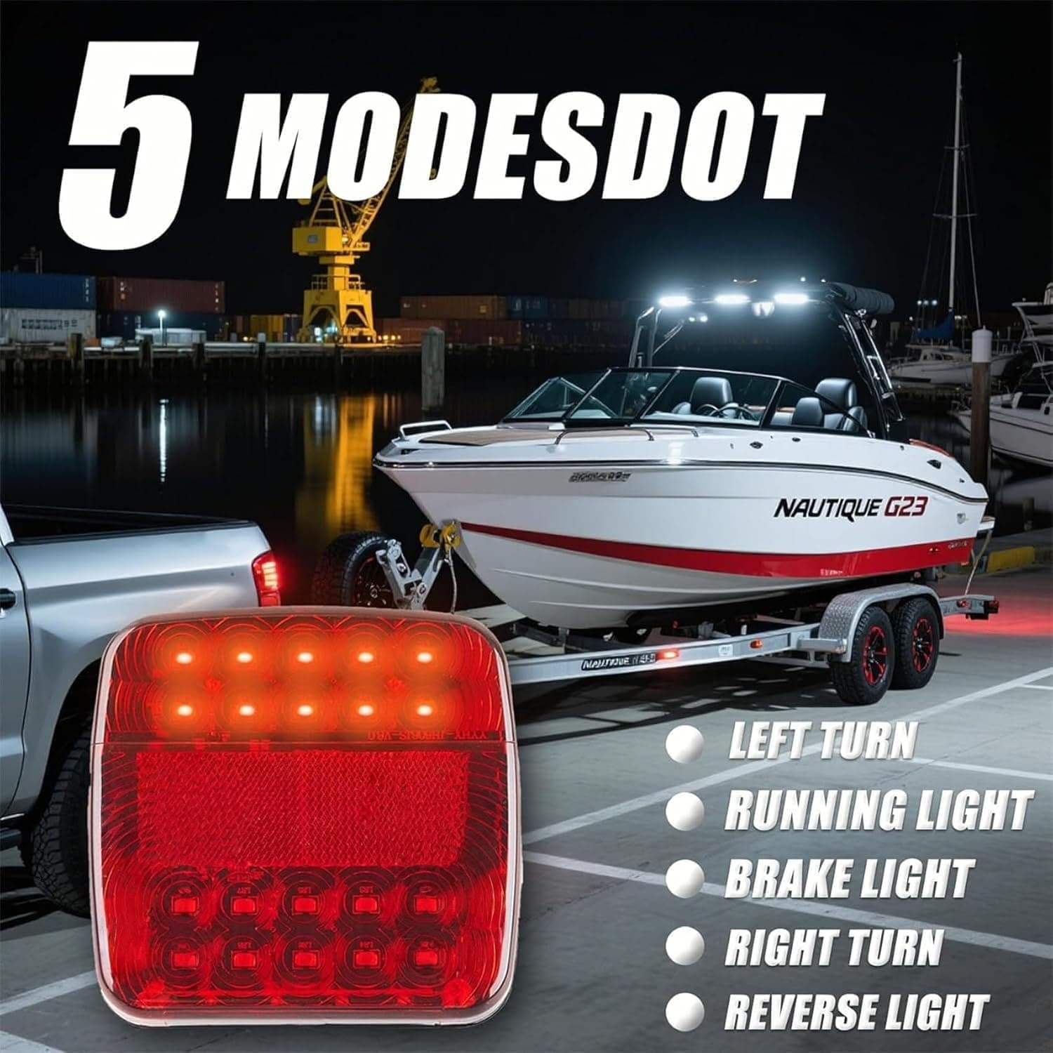 Wireless Trailer Lights Magnetic, upgrade Rechargeable Wireless Trailer Tow Lights LED Kit, IP65 Waterproof, 10-Hour Battery Life, 100 FT Signal Synchronization for Towing Truck Camper RV Boat