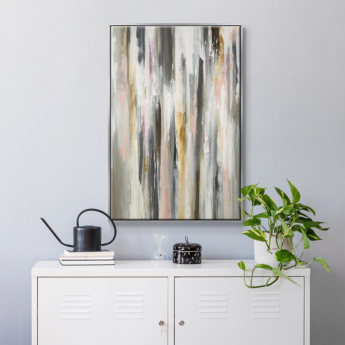 Color Ripple II Framed Premium Gallery Wrapped Canvas - Ready to Hang - 27 x 41 - Silver Floating Frame