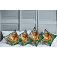 thumbnail image 2 of Ambesonne Cat Throw Pillow Cover 4 Pack, Fantasy Peacock, 20", Orange Green Blue, 2 of 5