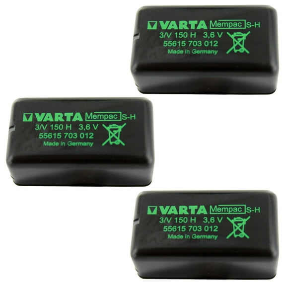 3x Varta Rechargeable Mempac Microbattery NiMH Battery 55615-703-012