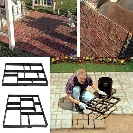 Garden Furniture Concrete DIY Concrete Paving Mold,Yosoo Garden Driveway Pathmate Stepping Stone Mold Path Walk Make with 10 Grids, 60 x 50 x 5 cm ()