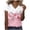 Pink Blouses, variant on Jsaierl Tops for Women Short Sleeve Casual Elegant Shirts V Neck Flowy Ladies Blouses Boho Graphic T-shirts Top S-3XL