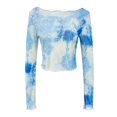 thumbnail image 4 of Tops de Yoga para Mujeres Corbata Casual Deportes Cuello Redondo Delgado de Manga Larga, Blusa para el Uso Diario, Casero Y Cómodo, 4 of 7