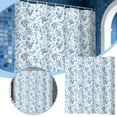 thumbnail image 1 of Watercolor Botanical Geometric Fabric Shower Curtain for Modern Bathroom, 1 of 6