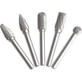 thumbnail image 6 of Carbide Burr Set with 1/4" Shank and 2/5" Head (10MM), LNGOOR 5 PCS Double Cut Tungsten Carbide Rotary Burrs 1/4 Inch 6mm Shank Die Grinder Bits for Carving, Polishing, Engraving and Drilling, 6 of 6