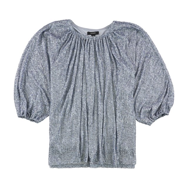 Blusa campesina con lentejuelas Alfani para mujer azul pequeña