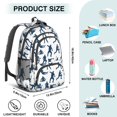 thumbnail image 5 of Baseballs and Player Silhouettes White Backpack for School, Cute School Bag with Adjustable Shoulder Straps and Padded Back, 16.9"x12.6"x5.9", 5 of 5