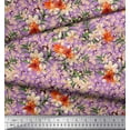 thumbnail image 3 of Soimoi Cotton Cambric Fabric Leaves & Wild Flower Floral Print Sewing Fabric Yard 42 Inch Wide, 3 of 3