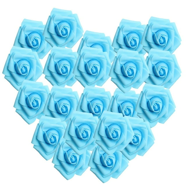 100 piezas de rosas de espuma artificiales para decoración de bodas. Azul