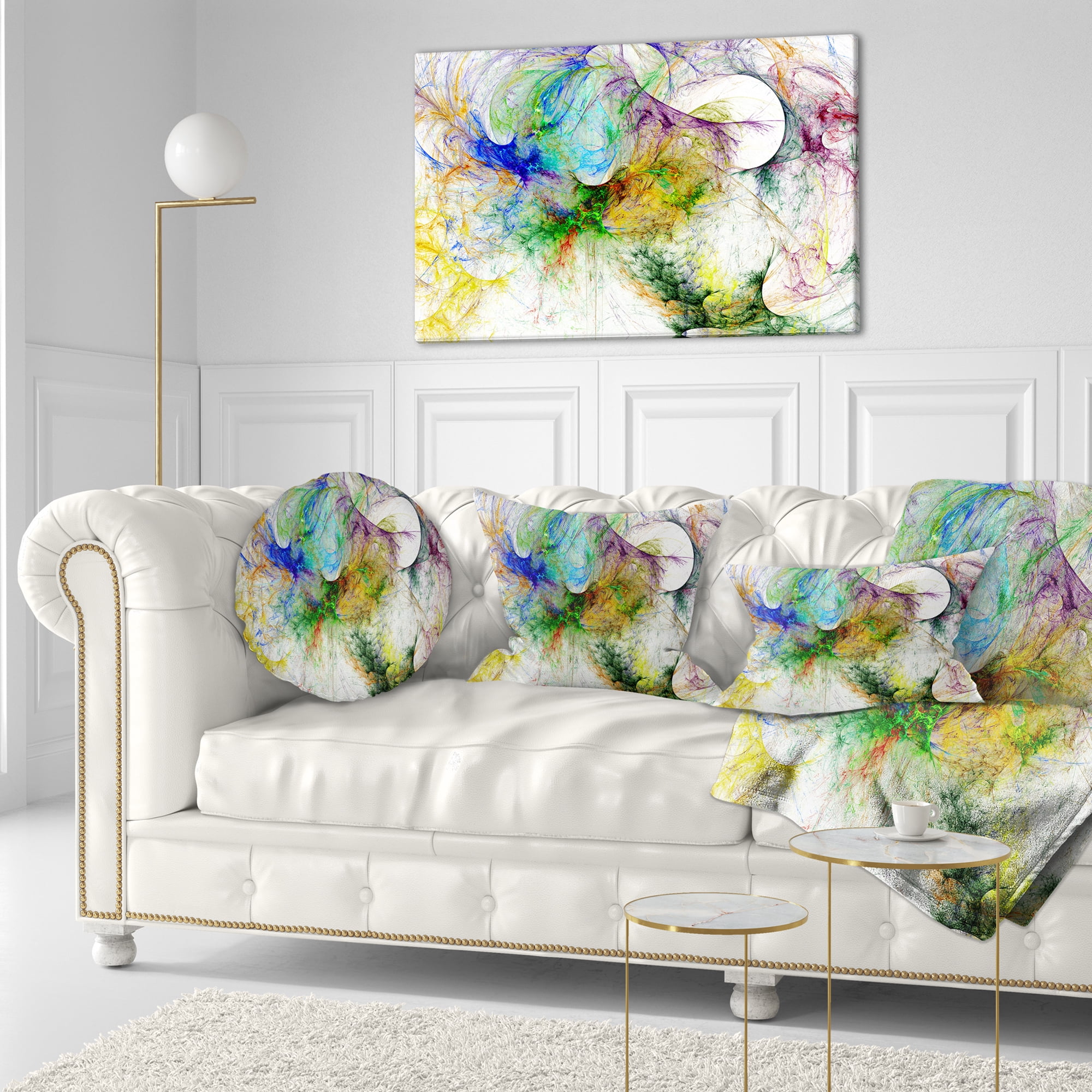 Designart Wings of Angels Purple - Abstract Throw Pillow - 12x20