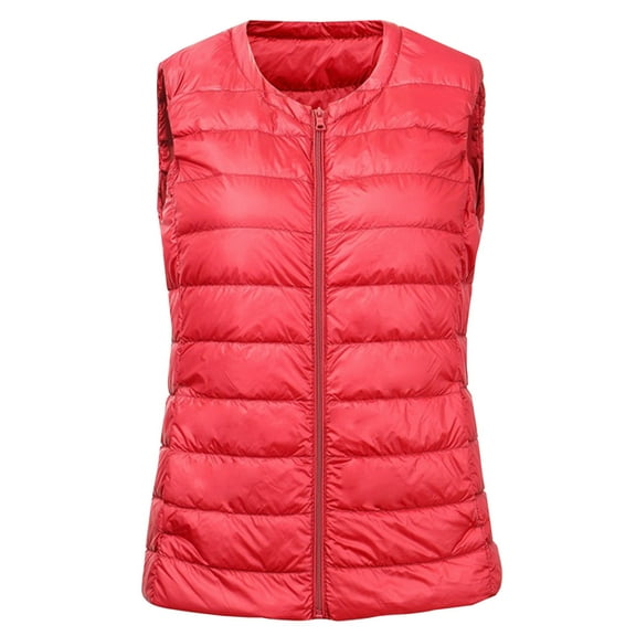 Brglopf Womens Puffer Vest Lightweight Plus Size Zip Up Quilted Vests Outerwear Winter Warm Sleeveless Jackets with Pockets(Red,4XL)