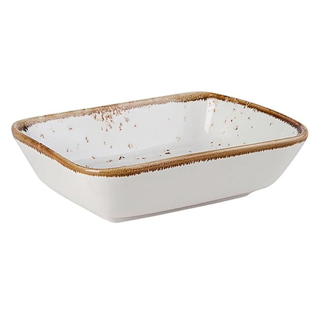 Tuxton GGA-552 8 oz Geode Agave Rectangular Side Dish, Brown & White