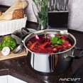 thumbnail image 5 of AVACRAFT Tri-Ply Stainless Steel Stockpot with Glass Strainer Lid, Side Spouts, 6 Quart Multipurpose Sauce Pot, 5 of 7