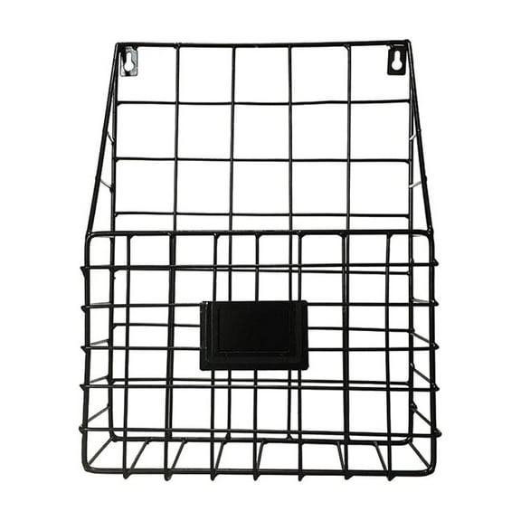 Nordic Wrought Iron Storage Basket Magazine Newspaper Storage Rack Wall Mount Home Decoration Office Debris Storage Basket