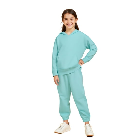 Tween Kids Toddler Sweatsuit 2PC Long Sleeve Blue Tracksuit Hoodie and Active Jogger Pants Fall Winter Clothes Boys Athletic Sets10-11 Years