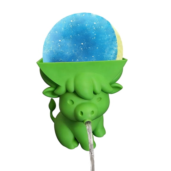 Leutsin Hanging Sponge Holder with Drainage,3D Printed Highland Cow Shape Kitchen Funny Sponge Stand for Sink,With Non-Slip Pads,Suitable for Scrub Daily Holder,Kitchen Sink Accessories Organizer