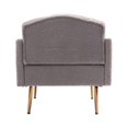 thumbnail image 5 of Modern Accent Chair with Rose Golden Legs, Modern Upholstered Armchair with Square Arms, Arm Chair for Living Room, Bedroom, Office, Reading Room, Grey Teddy, 5 of 9