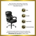 thumbnail image 5 of Emma + Oliver 500 lb. Big & Tall Black LeatherSoft Ergonomic Office Chair, Adjustable Headrest, 5 of 13