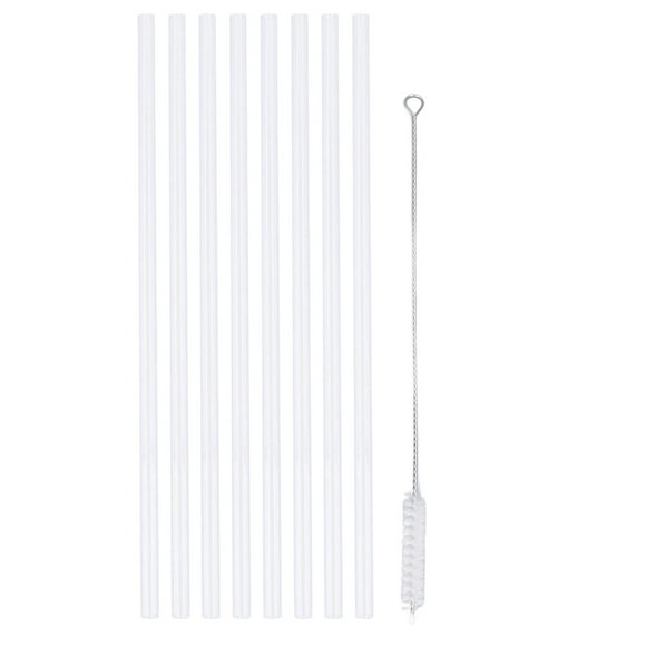 Cup Straws Set 8pcs Straws Replacement Straw Set with Cleaning Brush for 14oz 20oz 30oz 40oz Cup Transparent
