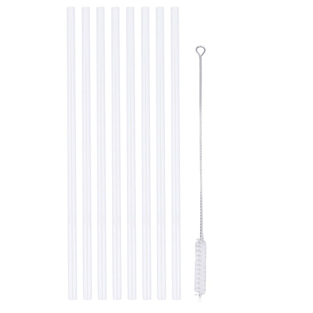 Juego de 8 pajitas de repuesto con cepillo de limpieza para vasos transparentes de 14 oz, 20 oz, 30 oz y 40 oz.