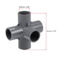thumbnail image 2 of Conector de codo de PVC de 5 vías, grado de mobiliario, accesorios de esquina en forma de T de 3/4 de pulgada, color gris, 10 piezas, 2 of 3