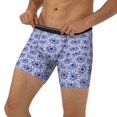 thumbnail image 3 of Salouo Blue And White Flowers Pattern Men's Boxer Briefs, Soft & Breathable Underwear Elastic Waistband Briefs for Men,1-Pack, 3 of 7