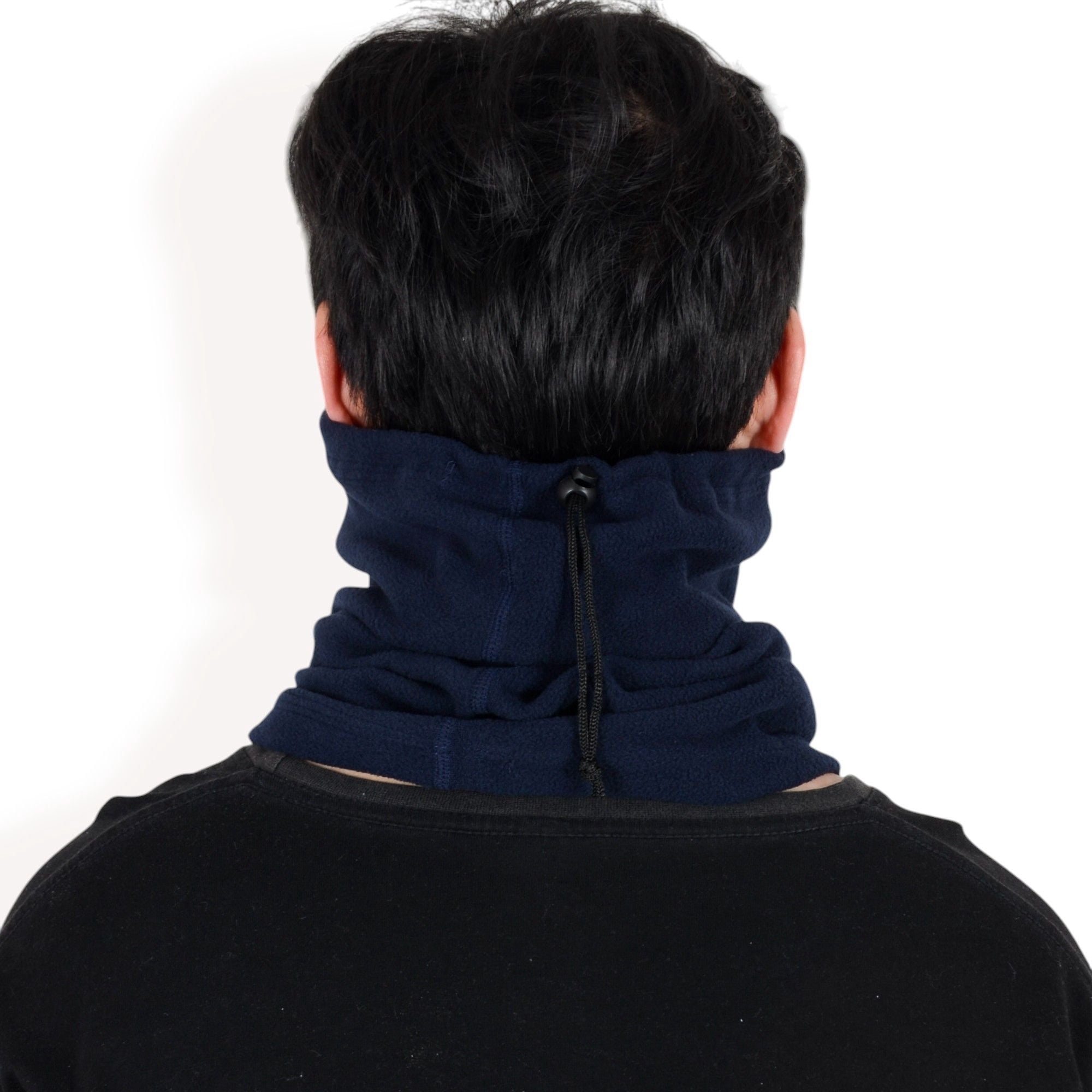 Men's Winter Neck Warmer Fleece Gaiter Neck Cover Balaclava Outdoor Windproof Face Cover Mask- Navy
