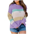 thumbnail image 2 of Puntoco suéter moda mujer Patchwork manga larga Casual suéter blusa tops liquidación de Navidad Puntoco Puntoco-2353, 2 of 9