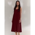 thumbnail image 4 of Women Dresses Spaghetti Strap V Neck Casual Sleeveless Sundress YS8131-Burgundy M, 4 of 8