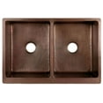 thumbnail image 2 of Premier Copper Products KASRDB30249 30 in. Hammered Copper Kitchen Rounded Apron Single Basin Sink, 2 of 3