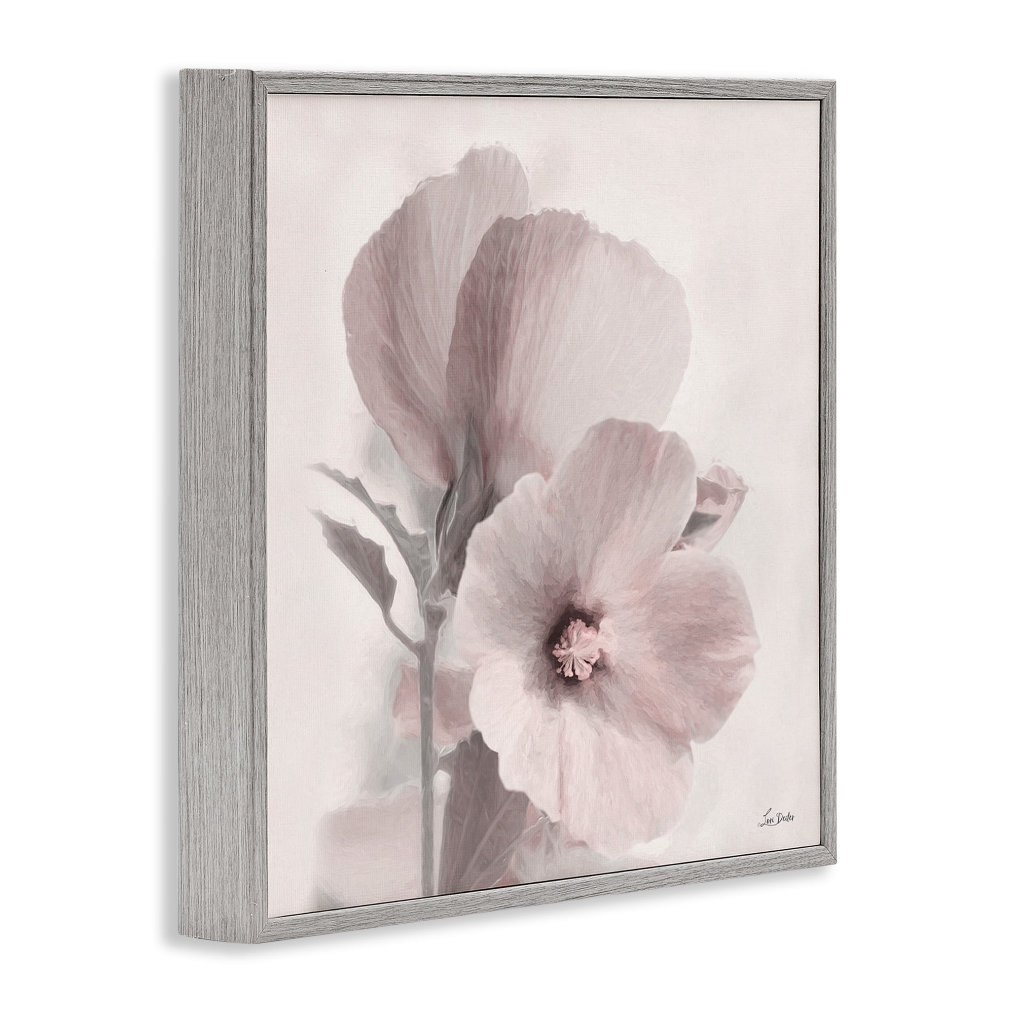 Stupell Industries Vintage Apple Blossom Botanical & Floral Painting Gray Framed Art Print Wall Art, 24 x 24