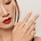 thumbnail image 4 of Anillo Abierto de Oro Anillo de Intervalo Geométrico Forma Geométrica Anillo de Rhinestone Ajustable Anillo de Oro Líneas de Bobinado Anillo Minimalista Regalo para Ella, 4 of 7