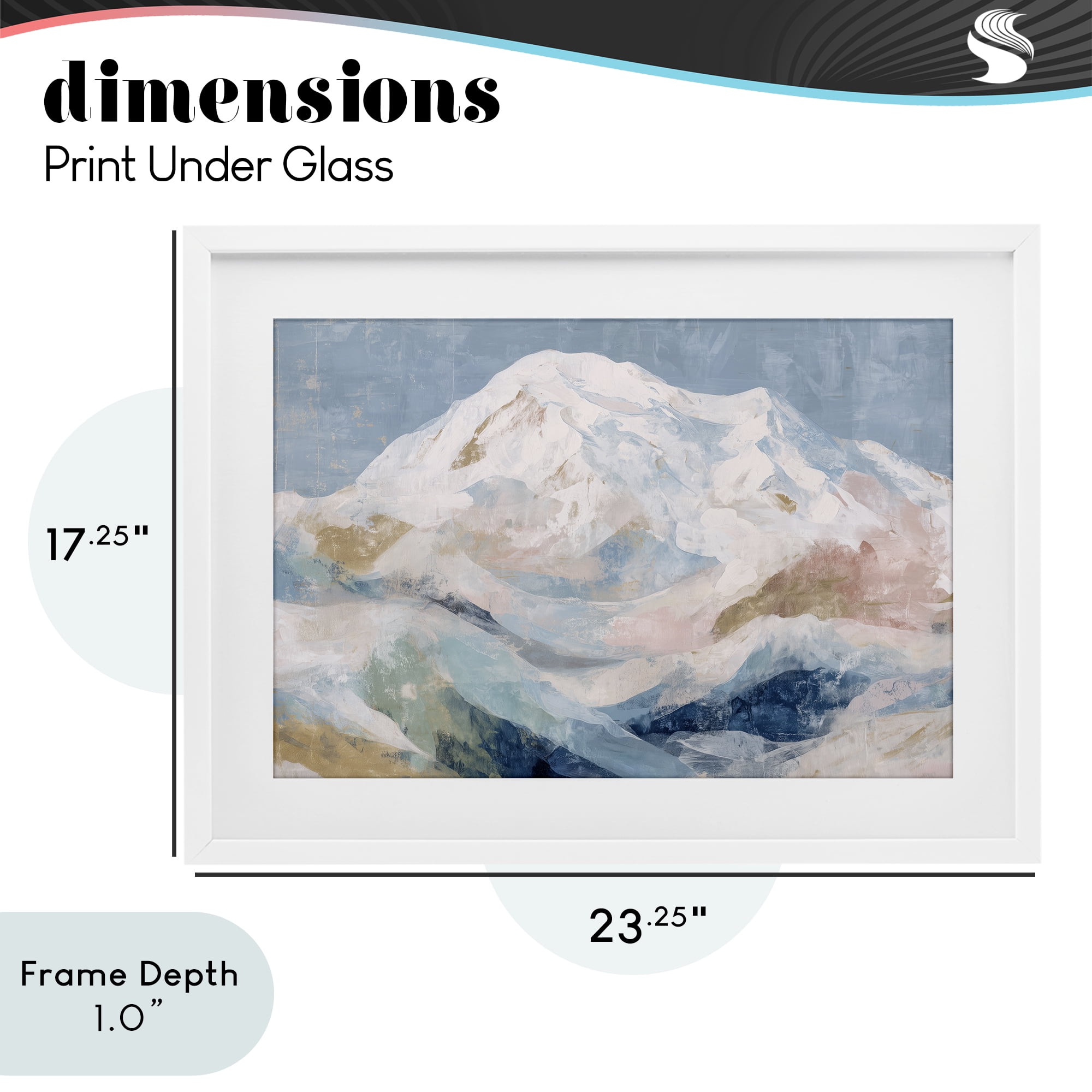 Stupell Industries Icy Mountain Range at Dusk White Framed Print Under Glass, design by Chromatic Storm Studio