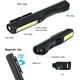 thumbnail image 3 of Luz de trabajo LED recargable de 200 lúmenes COB, lámpara de mecánico, linterna ultrapotente, lámpara de inspección para coche, garaje, taller, bricolaje, camping, con cable USB y clip (negro), 3 of 5