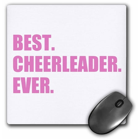 3dRose Pink Best Cheerleader Ever - greatest head or team cheerleading girl - Mouse Pad, 8 by