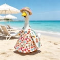 thumbnail image 6 of Hawaiian Aloha Themed Porch Goose Outfit With Printed Shirt And Straw Hat For 19 To 23 Inch Goose Statue Summer Yard Decor, 6 of 9