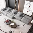 thumbnail image 4 of Sparkling Chenille Oversized Modular Sectional Sofa - 6PC Grey Tufted DIY Combination Couch, No Assembly, Residential Living Room Furniture, 4 of 20