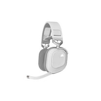 Corsair HS80 RGB Wireless Premium Gaming Headset with Dolby Atmos Audio (Low-Latency, Omni-Directional Microphone, 60ft Range, Up to 20 Hours Battery Life, PS5/PS4 Wireless Compatibility) White