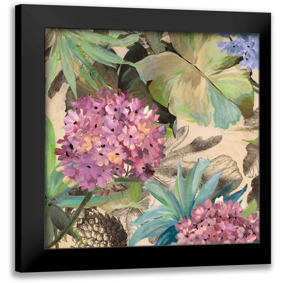 Grant, Eve C. 12x12 Black Modern Framed Museum Art Print Titled - Pink Hydrangeas