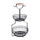 thumbnail image 1 of Cesta de almacenamiento para el hogar, organizador de aperitivos, cesta de alambre resistente de 2 capas, soporte para frutas para encimera de sala de, 1 of 9
