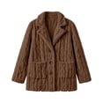 thumbnail image 7 of Enjoytime Fall Winter Fleece Jacket Women Notch Lapel Button Down Long Sleeve Coat Casual Warm Fuzzy Outerwear with Pocket, 7 of 7
